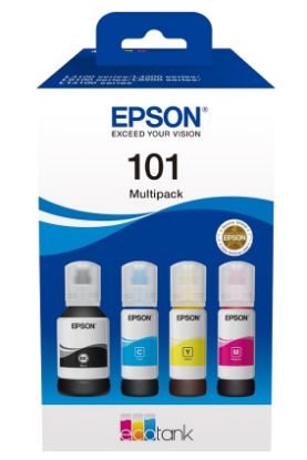Изображение Контейнери з чорнилом Epson 101, мультипак, 4 коліра  (C13T03V64A)