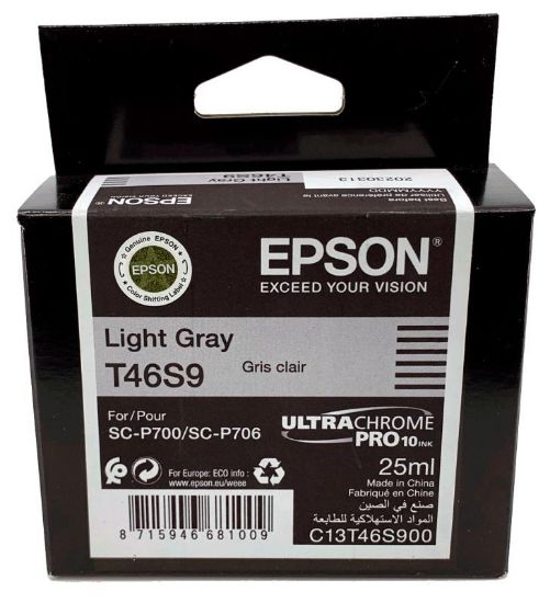 Зображення Картридж cтруменевий Epson Singlepack T46S9 Light Gray для SureColor SC-P700, 25 мл (C13T46S900)