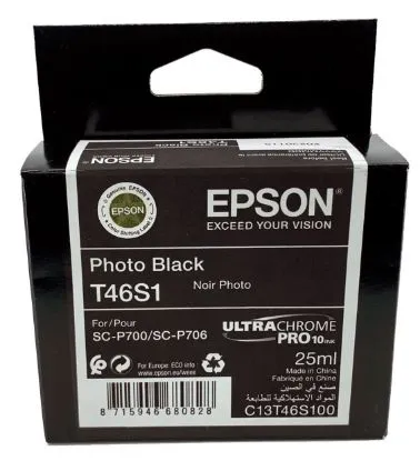 Зображення Картридж cтруменевий Epson Singlepack T46S1 Photo Black для SureColor SC-P700, 25 мл (C13T46S100)